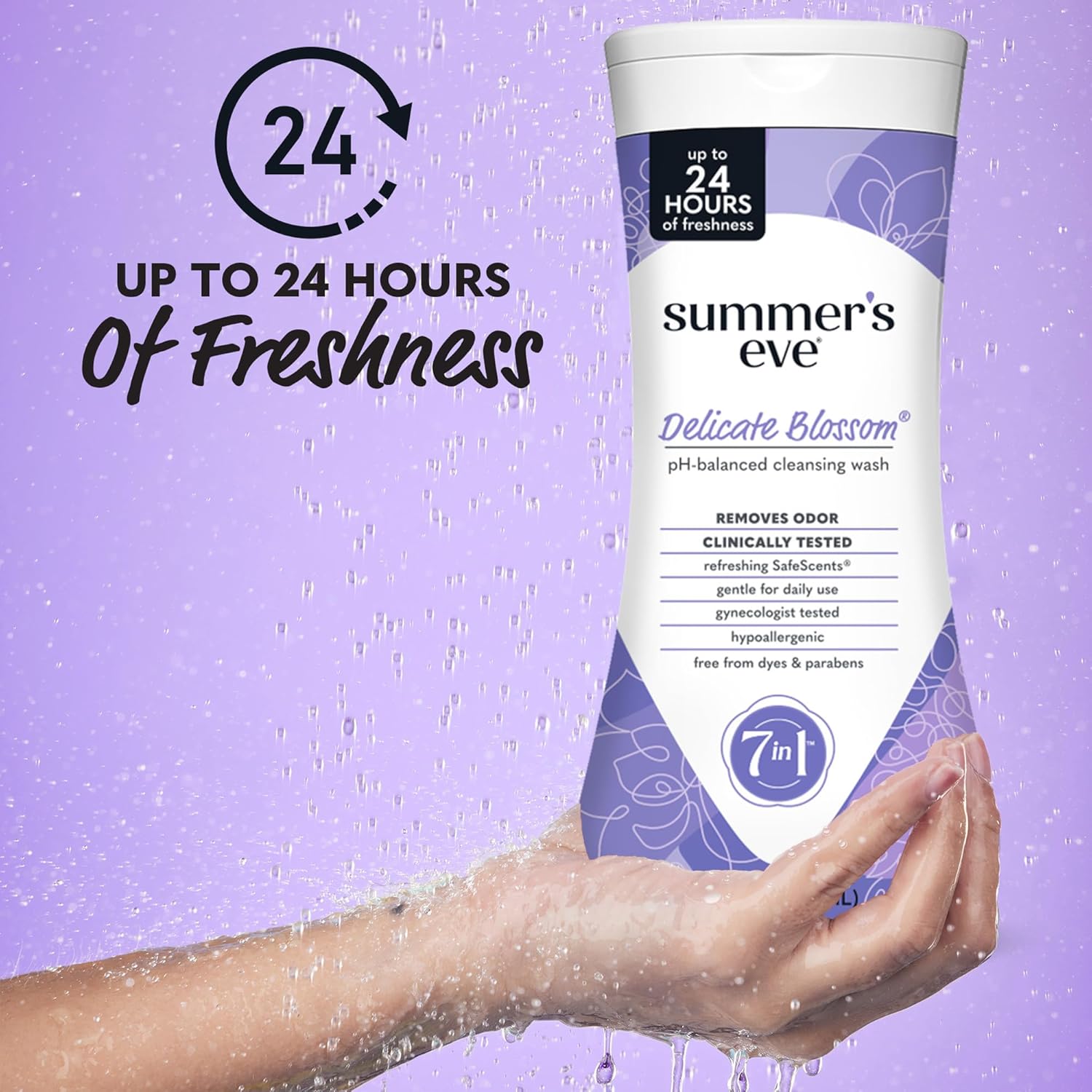 Summer’s Eve Feminine Wash, Delicate Blossom, Daily pH-Balanced Body Wash for Women, Feminine Care to Remove Vaginal Odor, Gynecologist Tested, 15 Fl Oz - Image 2