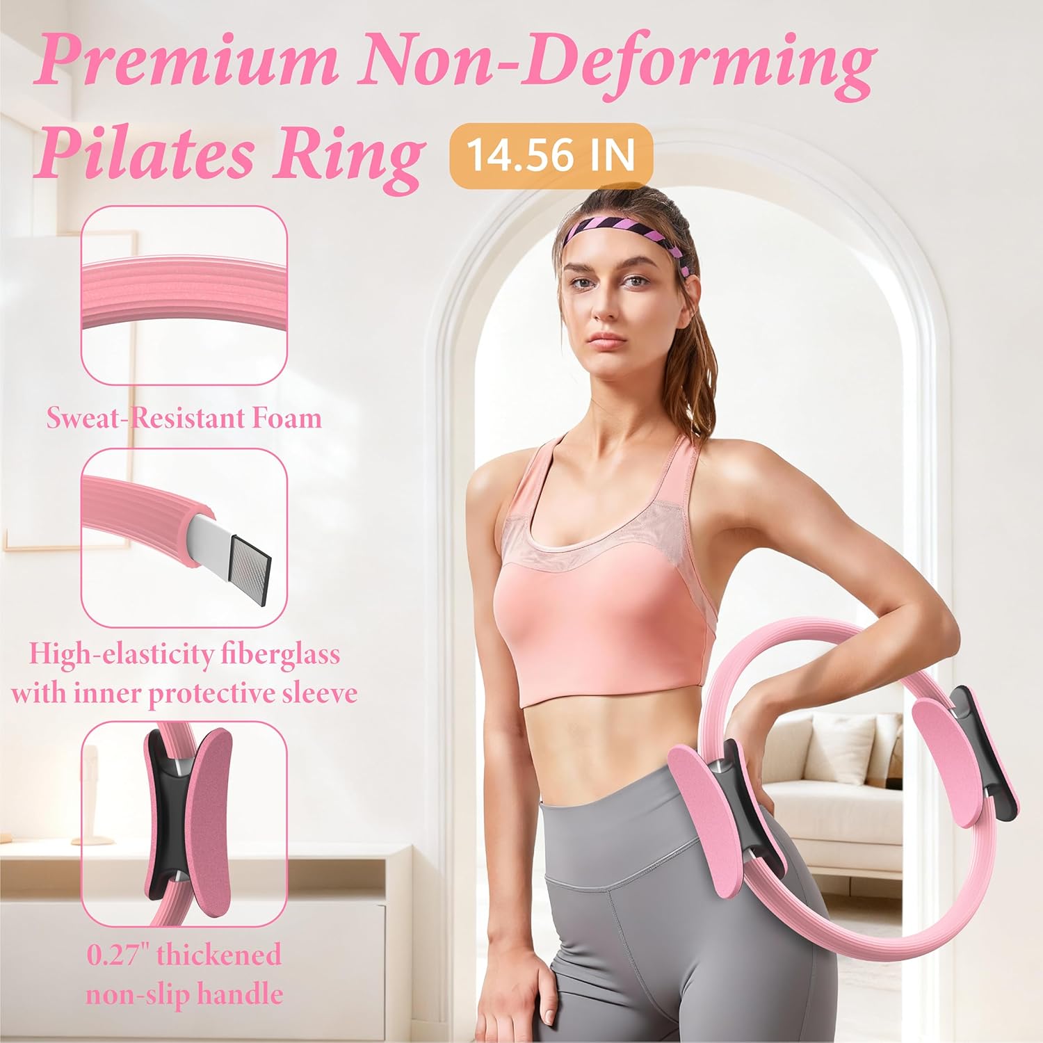 Pilates Kit for Home Workouts, Pilates Equipment Ring and Ball Set, Pilates Essentials Kit for Women, Home Pilates Workout Kit, Pilates Starter Kit for Women at Gym Studio Travel - Image 2