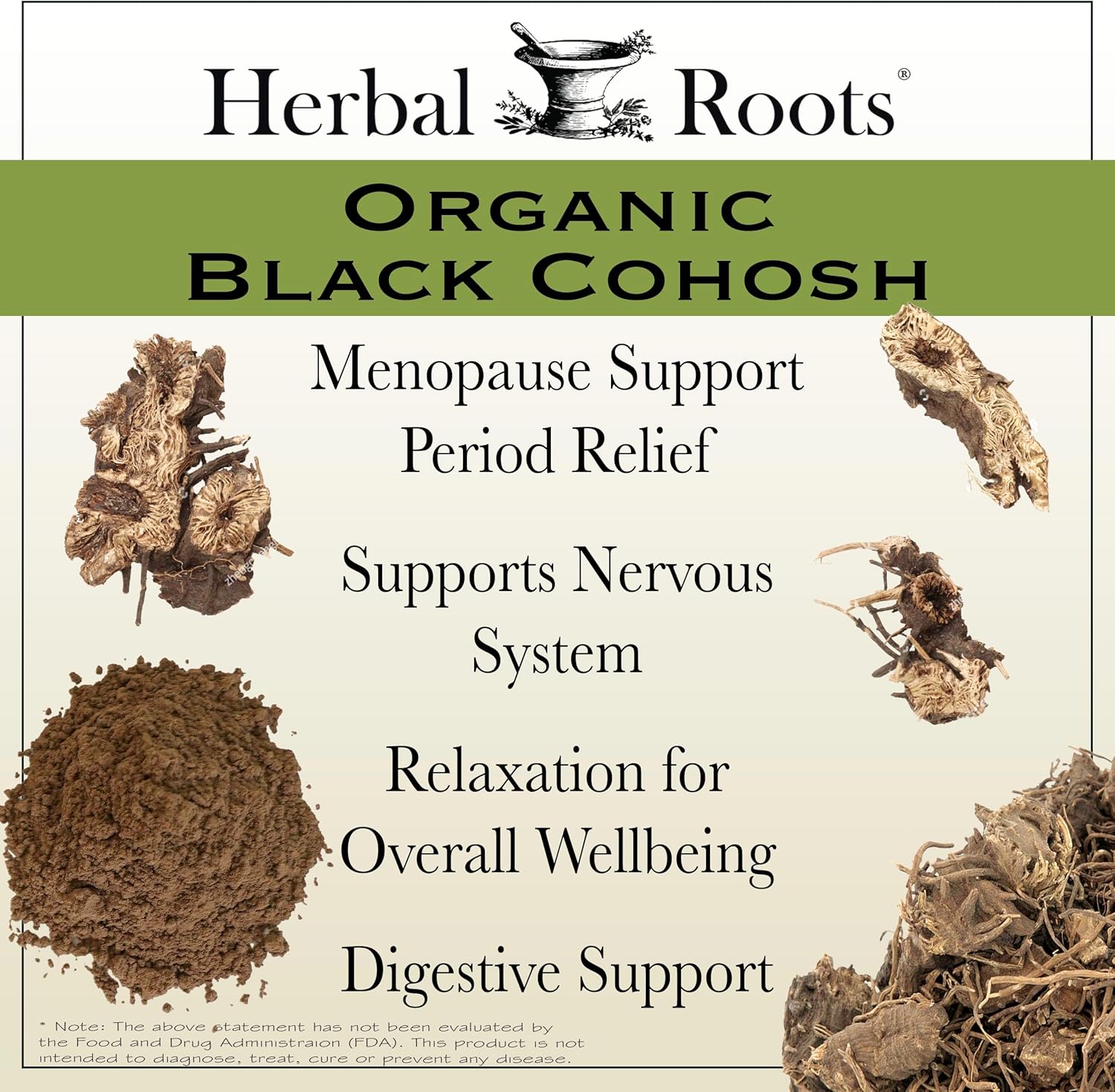 Herbal Roots Organic Black Cohosh Root | Extra Strength | Menopause and Menstrual Support for Women | 90 Capsules, Vegan - Image 3