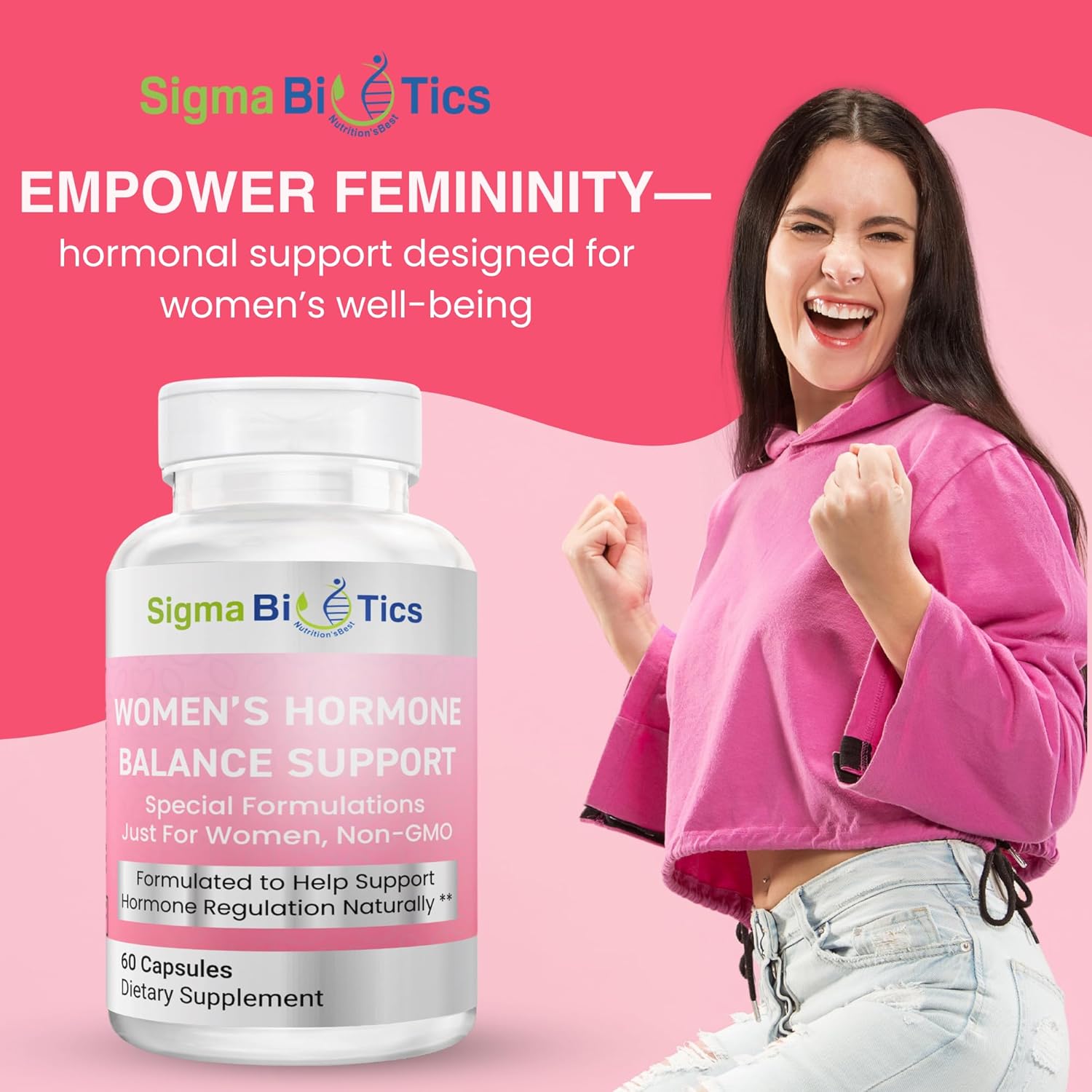 Women’s Hormone Balance Support - Herbal Supplement for Menopause, Hormonal & Reproductive Health - Non-GMO Supplements with Soy Isoflavones, Black Cohosh, Dong Quai - 60 Capsules - Image 2