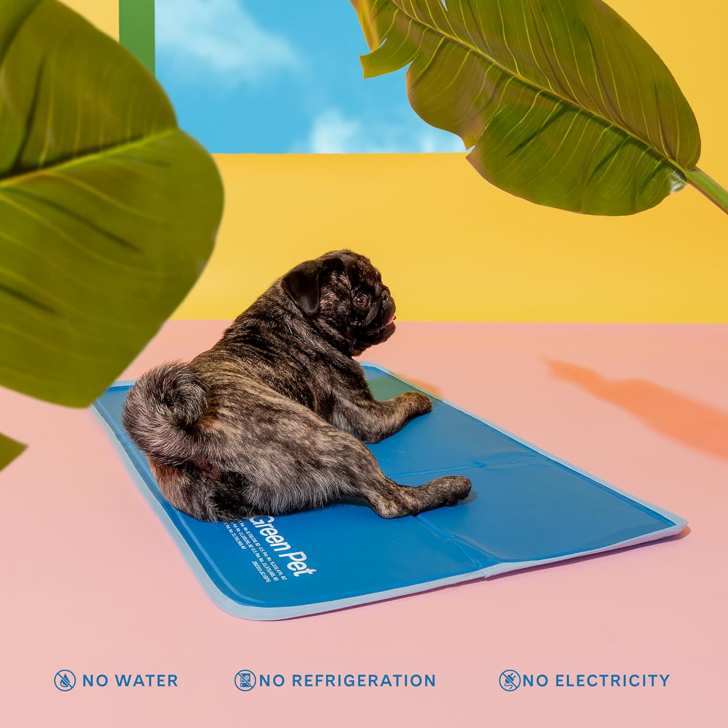 The Green Pet Shop Cool Pet Pad - Large, Blue - Self-Cooling, Pressure Activated Mat for Dogs & Cats from 46-80 lbs - Non-Toxic Gel, No Water Needed - Image 4