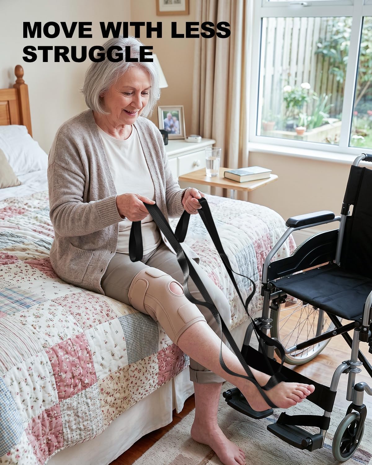 Trideer Non-Elastic Stretching Strap with Loops for Physical Therapy & Rehab, Knee Hip Leg ROM Post-Surgery, Yoga Strap for Stretching, Leg Lifter Strap Mobility Aid, Hamstring Calf Back - Image 2