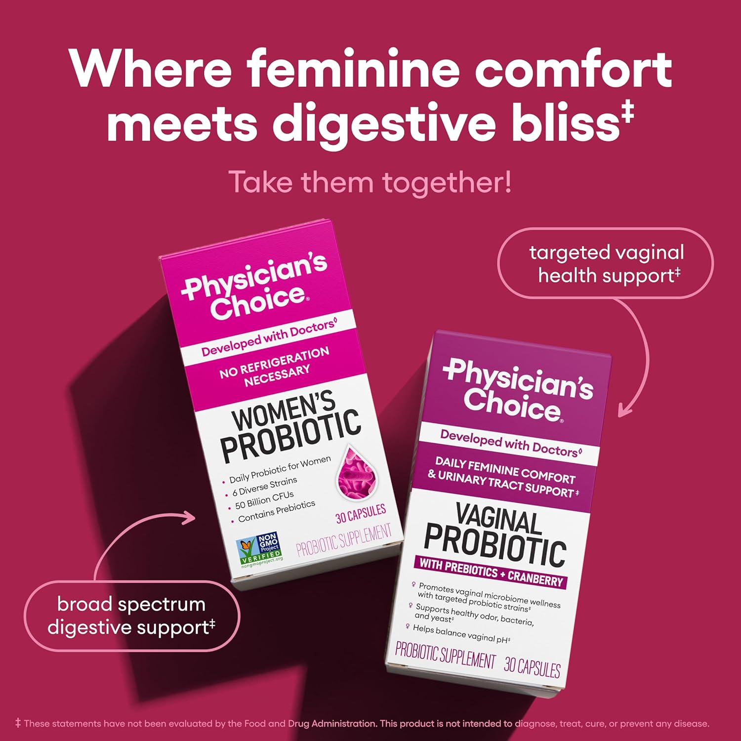Physician's Choice Probiotics - PH Balance, Digestive, UT, & Feminine Health - 50 Billion CFU - 6 Unique Strains for Women - Organic Prebiotics, Cranberry Extract+ - Probiotic - 60 CT - Image 7