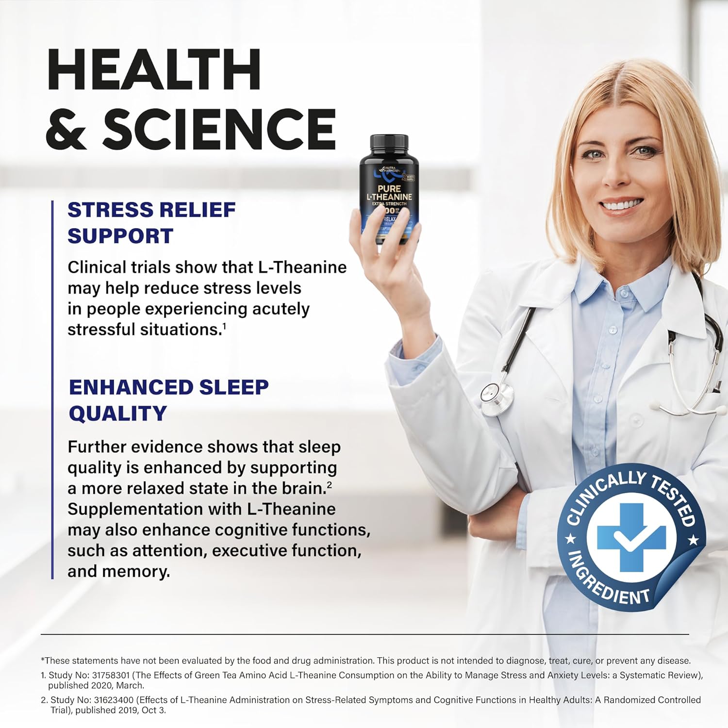 L Theanine 400 mg | L-Theanine Stress Relief | Extra Strength Supplement | Lab Tested | Relaxation, Sleep & Calm Support | For Men & Women | Plant Based, Non-GMO & Gluten-Free | 120 Vegan Capsules - Image 6