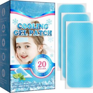 20 Sheets Fever Patches for Kids - Hot Weather Cooling Gel Patches for Adults - Headache Patches - Forehead Fever Cool Pads