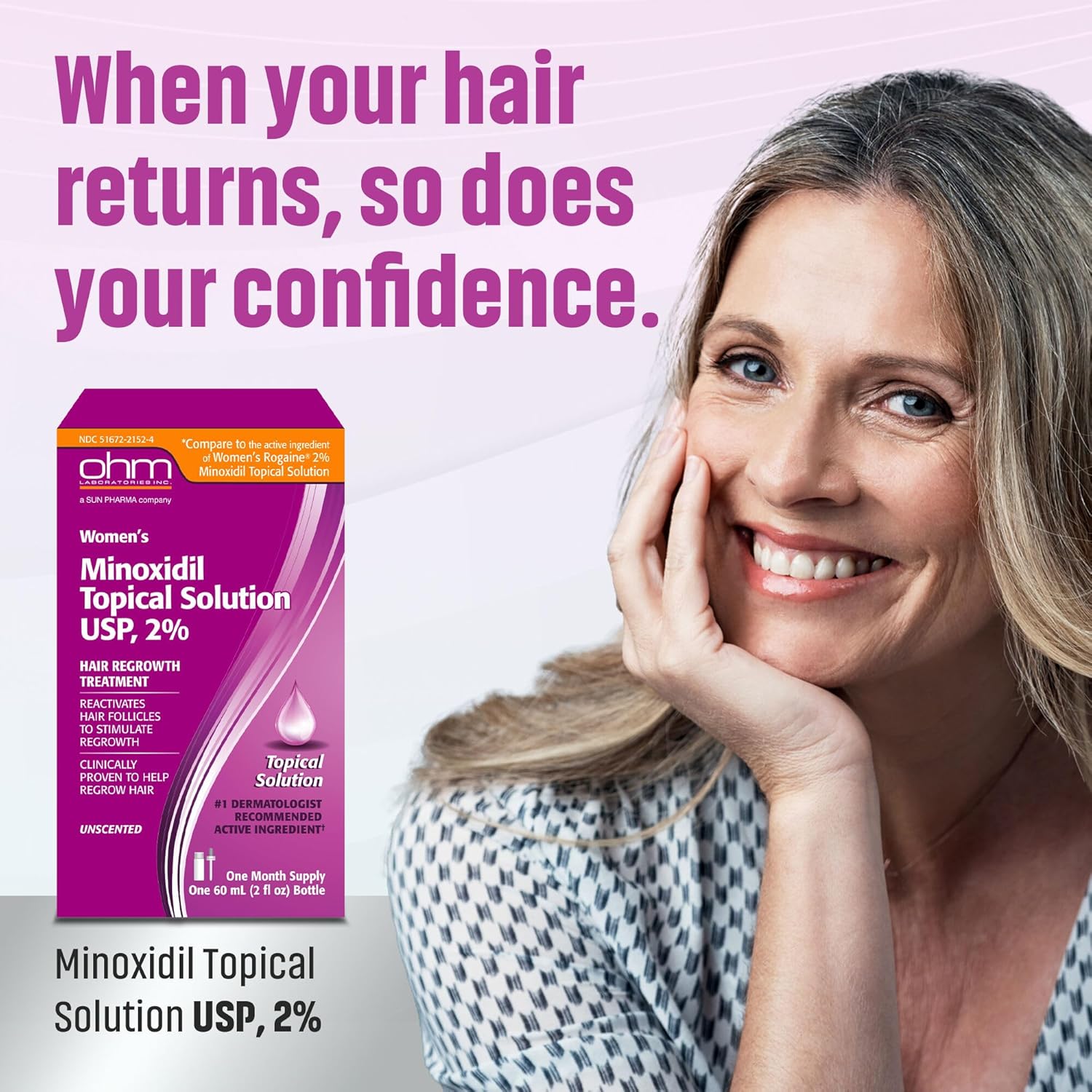 Minoxidil Women's 2% Solution Tincture Bottle, Clinically Proven To Regrow Hair, Topical Solution 2%, Hair Thinning Treatment (2 Fl Oz (Pack of 1)) - Image 2