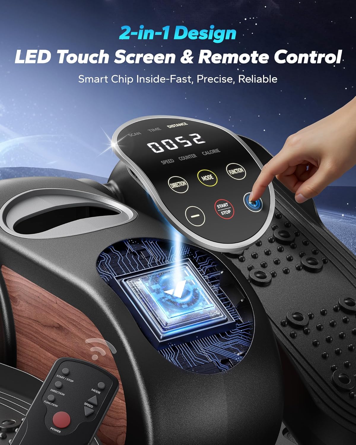 MERACH Under Desk Elliptical Machine, Leg Exerciser While Sitting for Seniors with 12-Speeds & Remote Control, Quiet Portable Electric Seated Pedal Exerciser Machine for Home Office - Image 4