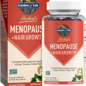 Garden of Life Menopause Supplement – Hot Flash Relief, Sleep Support & Hair Growth | Vegan, Non-GMO (30 Softgels)