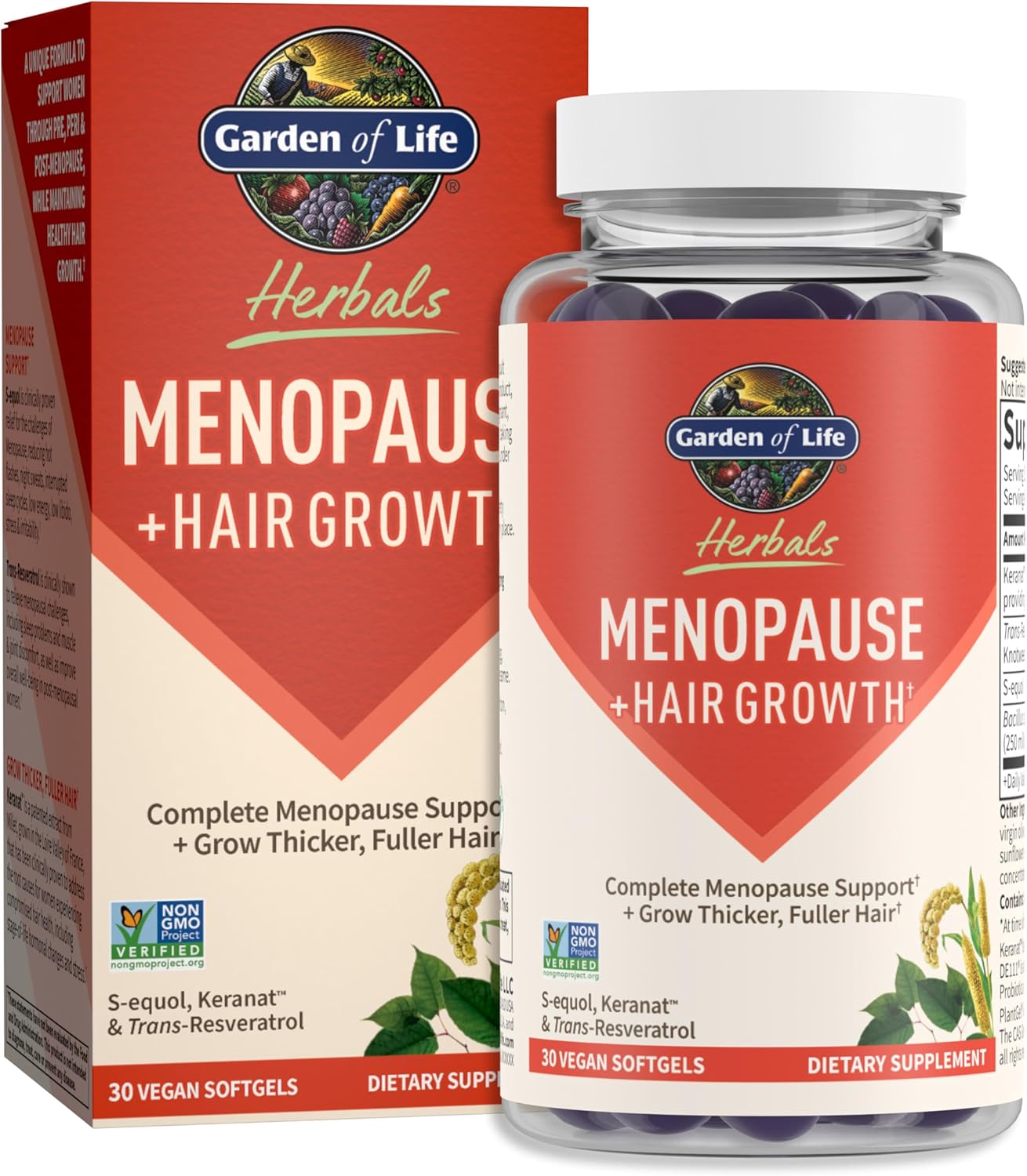 Garden of Life Menopause Supplement – Hot Flash Relief, Sleep Support & Hair Growth | Vegan, Non-GMO (30 Softgels)
