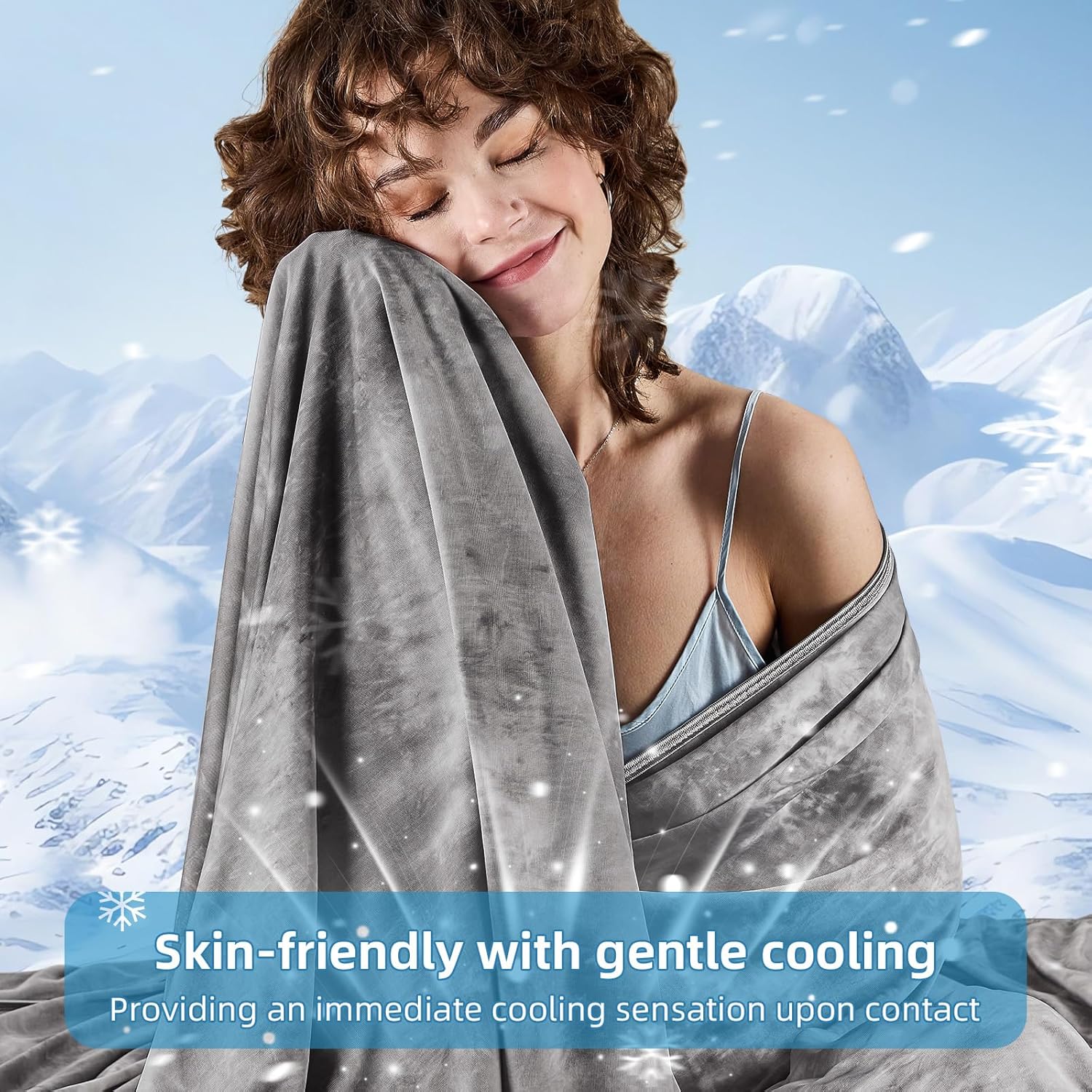 inhand Cooling Blanket Queen Size (90"x90"), Cooling Blankets for Hot Sleepers, Absorbs Heat to Keep Adults Cool For Summer Nights Sweats, Thin Cold Lightweight Blanket for Couch Bed, All Season Use - Image 8