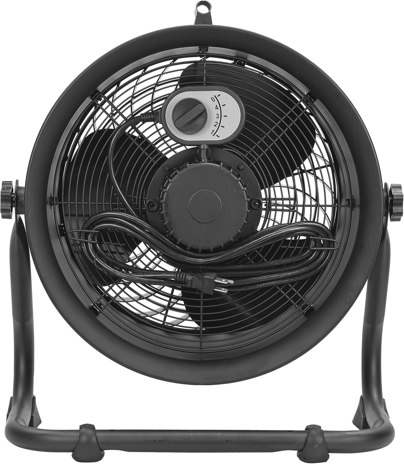 CAT fans - 14”-Blade High-Velocity Drum Fan Heavy Duty Industrial Grade (Black, 2-in-1): 2,300 CFM, 4-Speed, 360 Degree Adjustable Drum Head, Dual Ball Bearing Motor with Die-Cast Cover (HVD-14AC-BLK) - Image 9