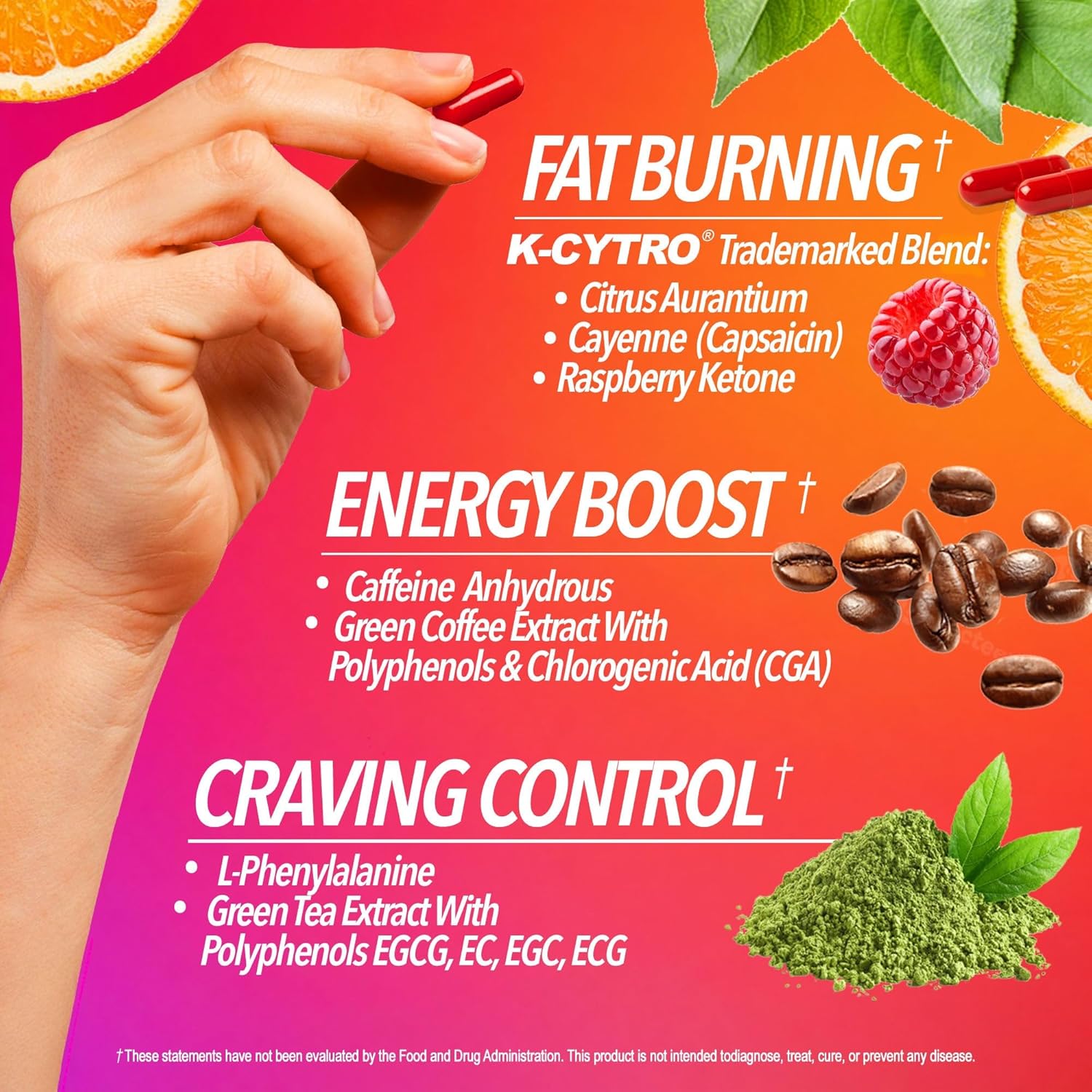 Fire Bullets Weight Loss Pills for Women & Men, Fat Burner GLP-1 Support, Appetite Suppressant, Diet Pills with Green Tea & Cayenne, 60 Capsules - Image 3
