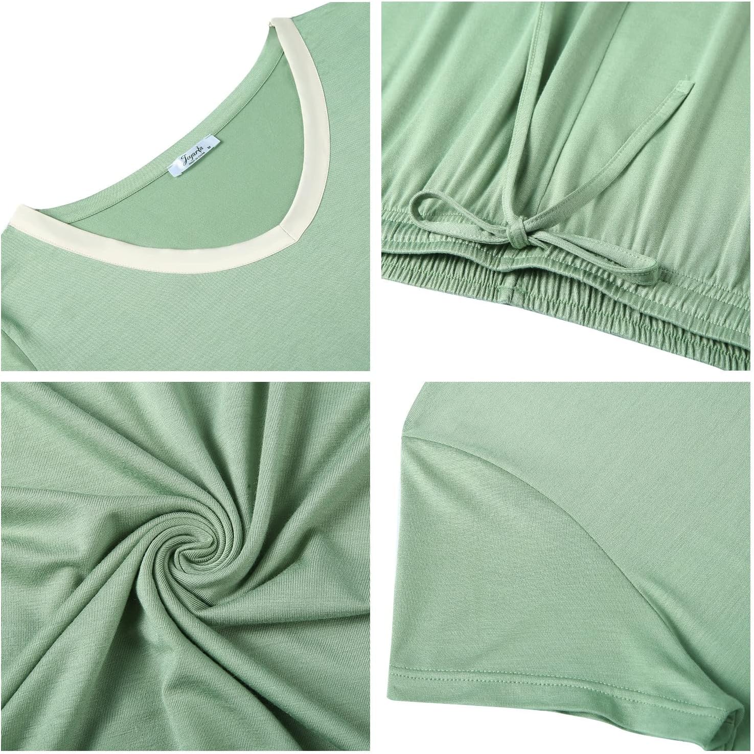 Joyaria Cooling Pajamas Bamboo Viscose Lightweight PJs Set Women Wicking Sleepwear for Night Sweat S-XXL - Image 5