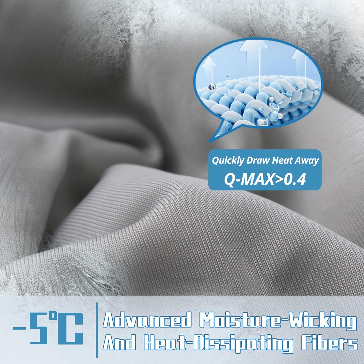 DOWNCOOL Cooling Comforter Queen Size, Grey Cooling Blanket for Hot Sleeper, Lightweight & Breathable Blanket for Night Sweats,Dual-Side Cooling Summer Bedding,90"X90" - Image 2