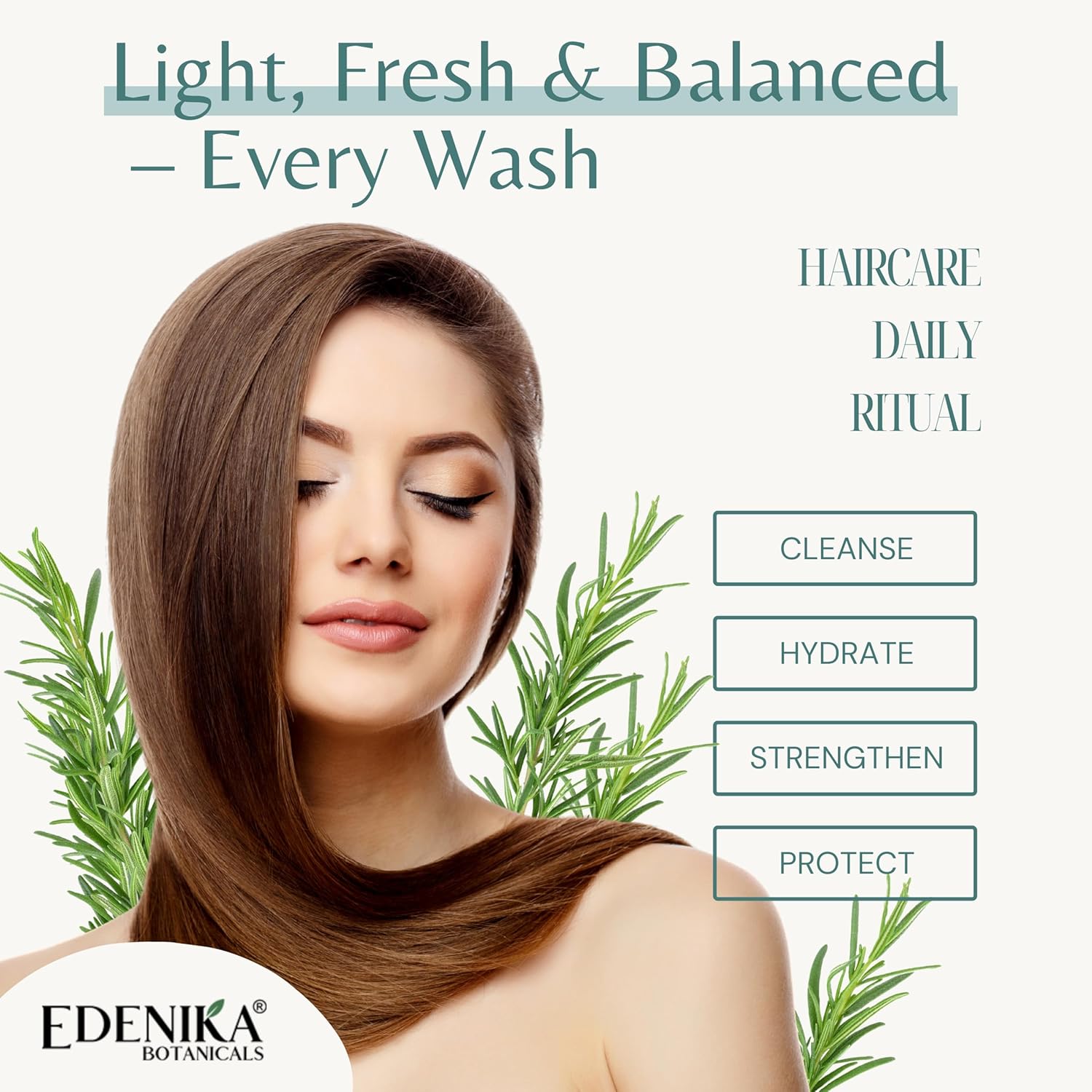 Edenika Botanicals Rosemary Oil Shampoo & Conditioner Set with Biotin for Thinning Hair & Anti-Hair Loss, Strengthening Botanical Formula, Women & Men, Sulfate-Free, Organic, 16 fl oz Each - Image 6