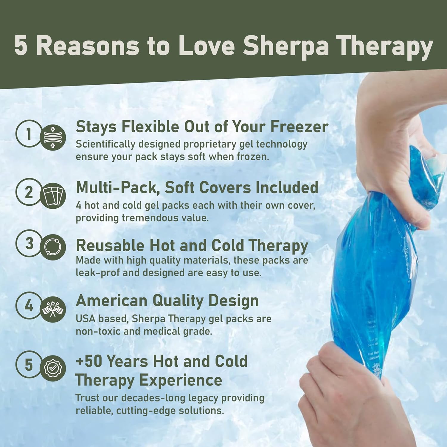 4PK Flexible Gel Ice Packs for Injuries Reusable - Gel Ice Pack Cold Compress for Knee, Back, Neck, Wrist, Hand, Elbow, Ankle Pain Relief - 9.5" x 4.5" - Image 2