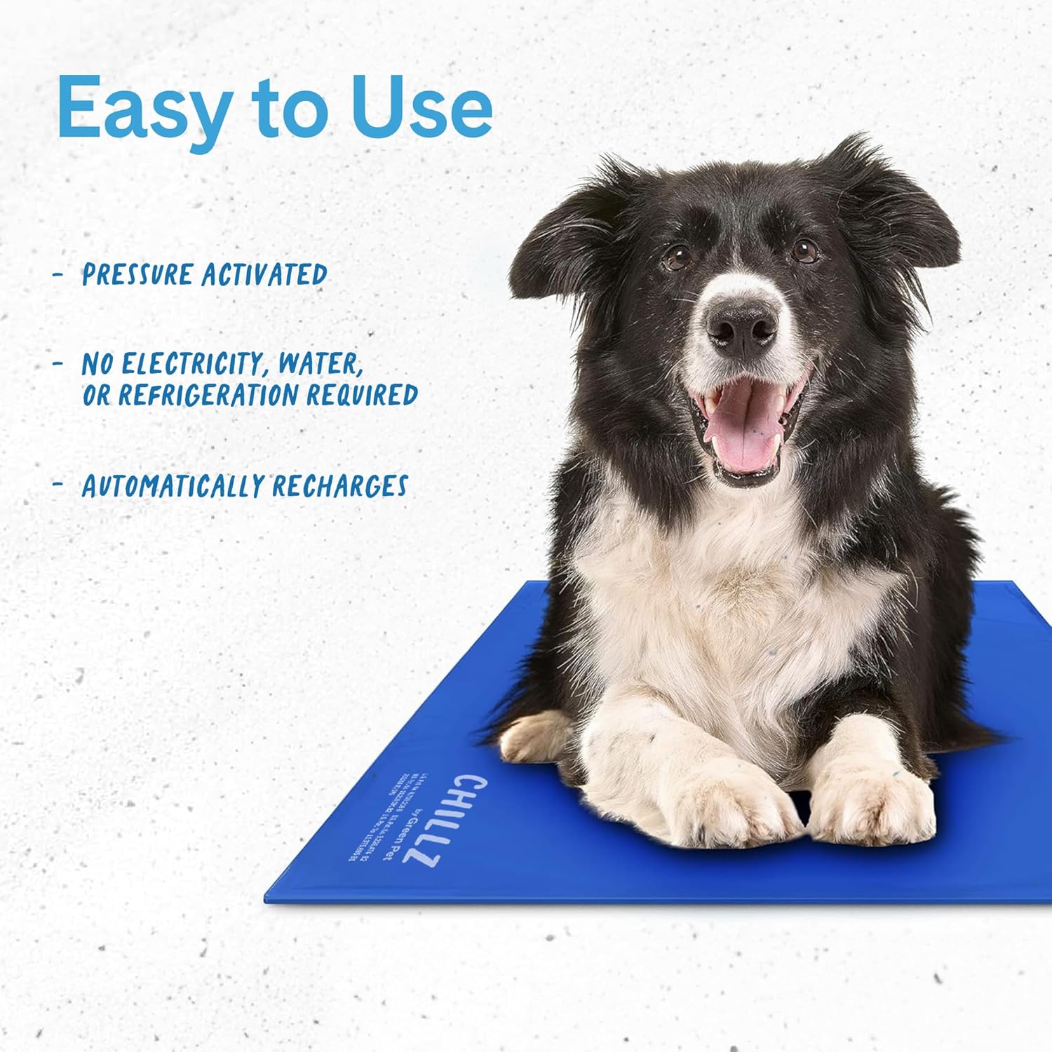 The Green Pet Shop Chillz Gel Mat, Large - Pressure-Activated Cooling Pad for Pets 25-50 lbs - Non-Toxic, No Water or Refrigeration Needed - Ideal for Home, Travel & Crates - Image 4
