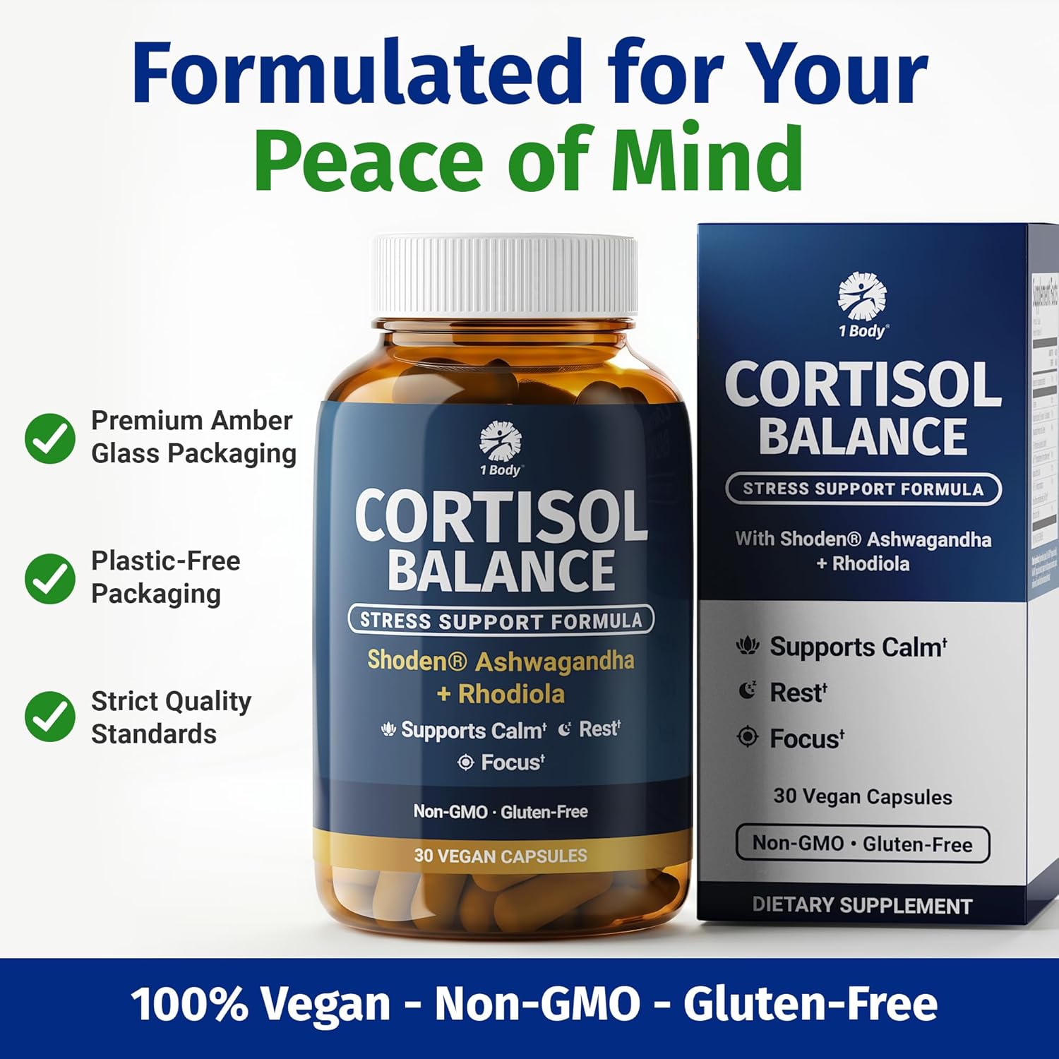 1 Body Cortisol Support for Women & Men – Ashwagandha, Phosphatidylserine & Saffron – Stress Relief, Calm Mood, Balanced Energy & Sleep Support – Vegan - Image 7