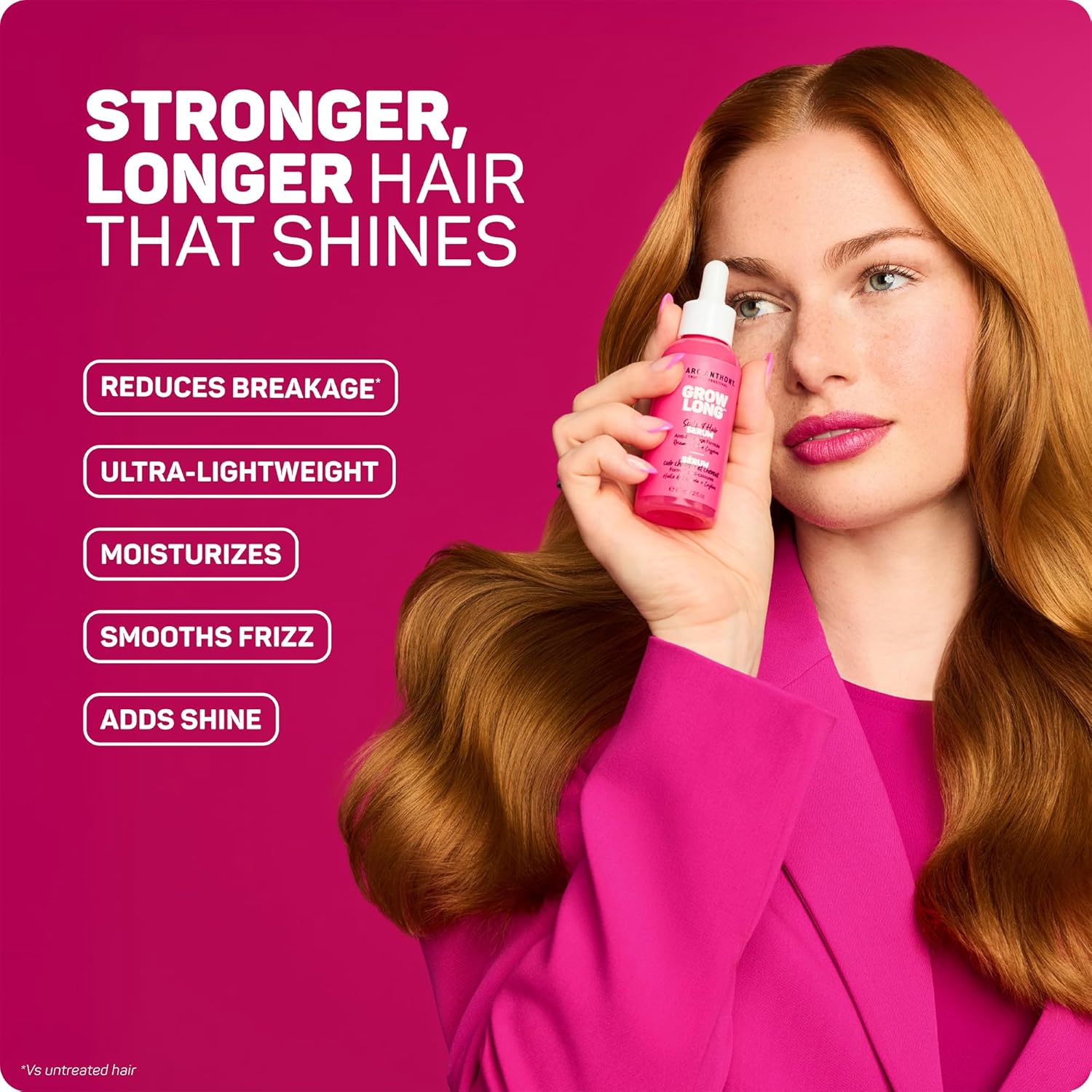 Marc Anthony Grow Long Scalp & Hair Serum - Anti-Breakage Formula Nourish, Strengthen & Hydrate Scalp & Hair Follicles - Natural Shine & Fuller-Looking Hair Strands from Root to Tip, 2 fl oz - Image 3