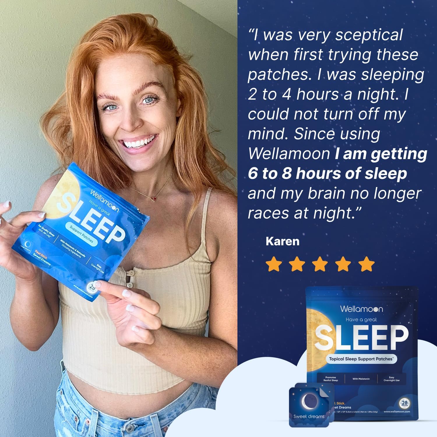 Wellamoon Original Sleep Patches for Adults Extra Strength | Easy-to-Apply Sleep Patch with Melatonin & Valerian | Relax & Wake Up Refreshed | Long-Lasting Night Comfort for Men & Women | 28 Patches - Image 8