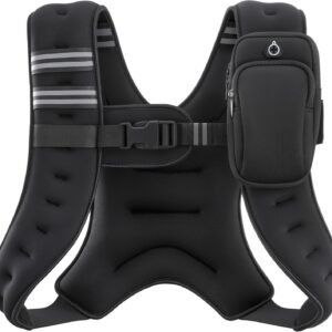 ZELUS Weighted Vest, 6lb/8lb/12lb/16lb/20lb/25lb/30lb Weight Vest with Reflective Stripe for Workout, Strength Training, Running, Fitness, Muscle Building, Weight Loss, Weightlifting