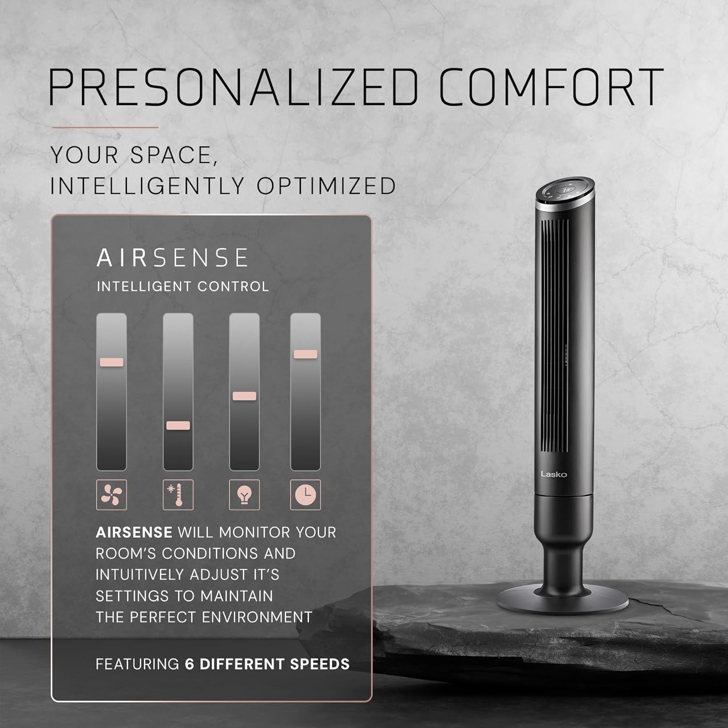 Lasko Apex Tower Fans Oscillating Quiet 42" - 29 ft/s Airflow, 28 dB, 90° Oscillation, 12H Timer, Air Filter for Hair & Dust, Remote, Black, Floor Fans for Home Bedroom, RST200 - Image 6