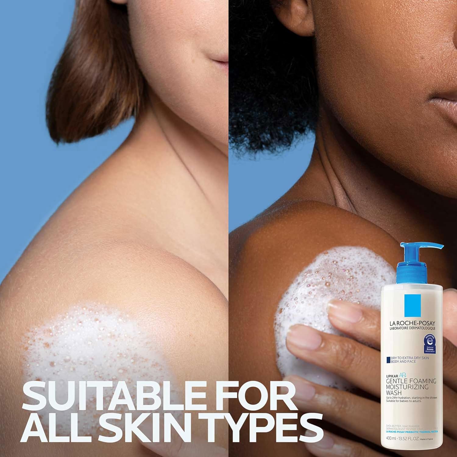 La Roche-Posay Lipikar AP+ Gentle Foaming Moisturizing Wash, Shea Butter + Niacinamide + Glycerin, Moisturizing Body Wash For Dry Skin, National Eczema Association Accepted, Dermatologist Tested - Image 6