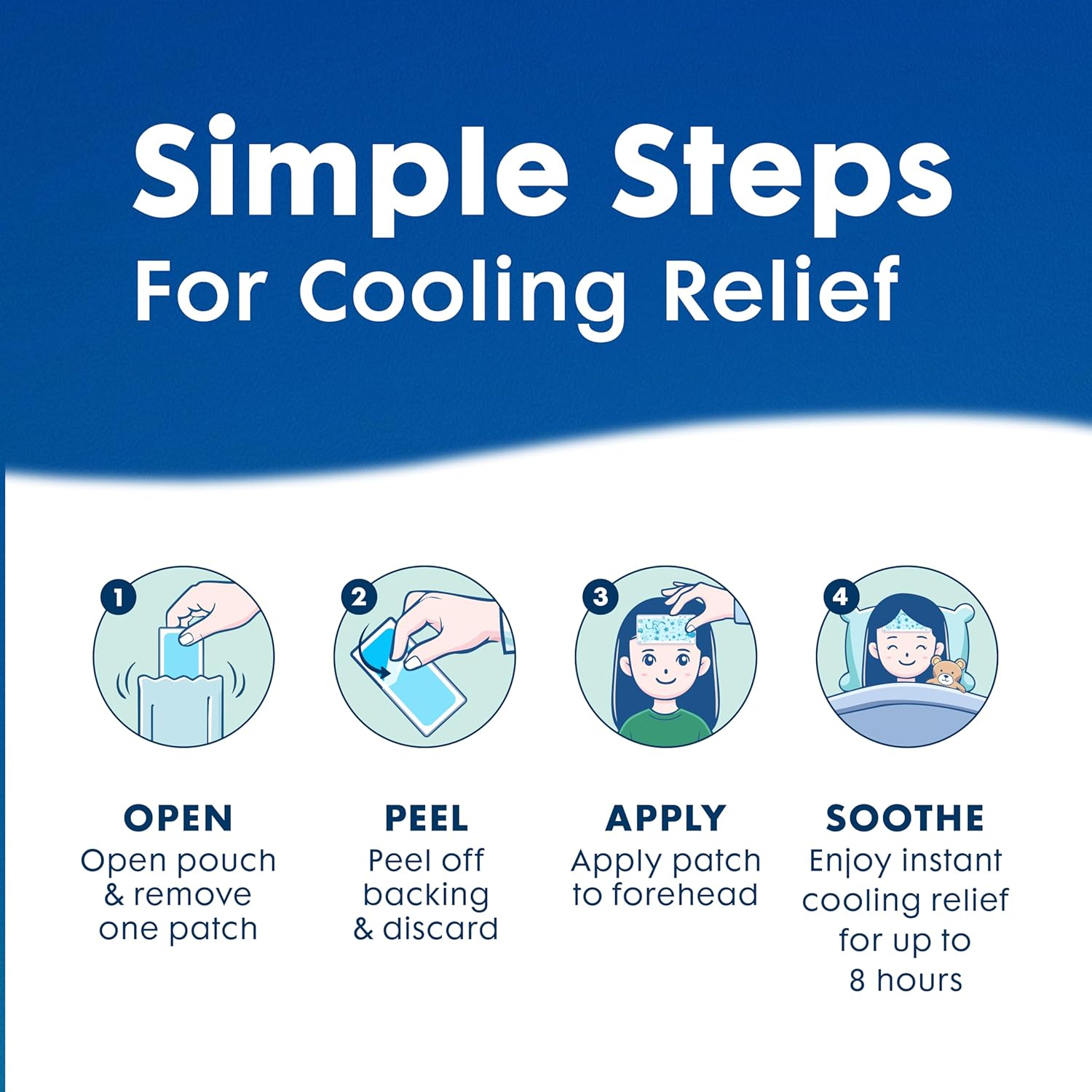BEKOOOL Soft Gel Sheets for Kids for Cooling Relief from Fever discomfort | 4 Count - Image 6