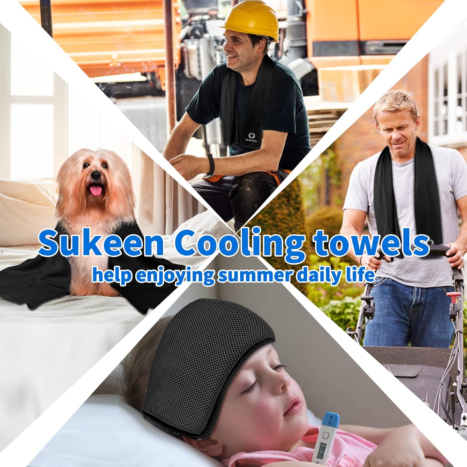 Sukeen [4 Pack Cooling Towel (40"x12"), Soft Breathable Chilly Microfiber Towel for Yoga,Sport,Running,Gym,Workout,Camping,Fitness,Workout & More Activities - Image 7