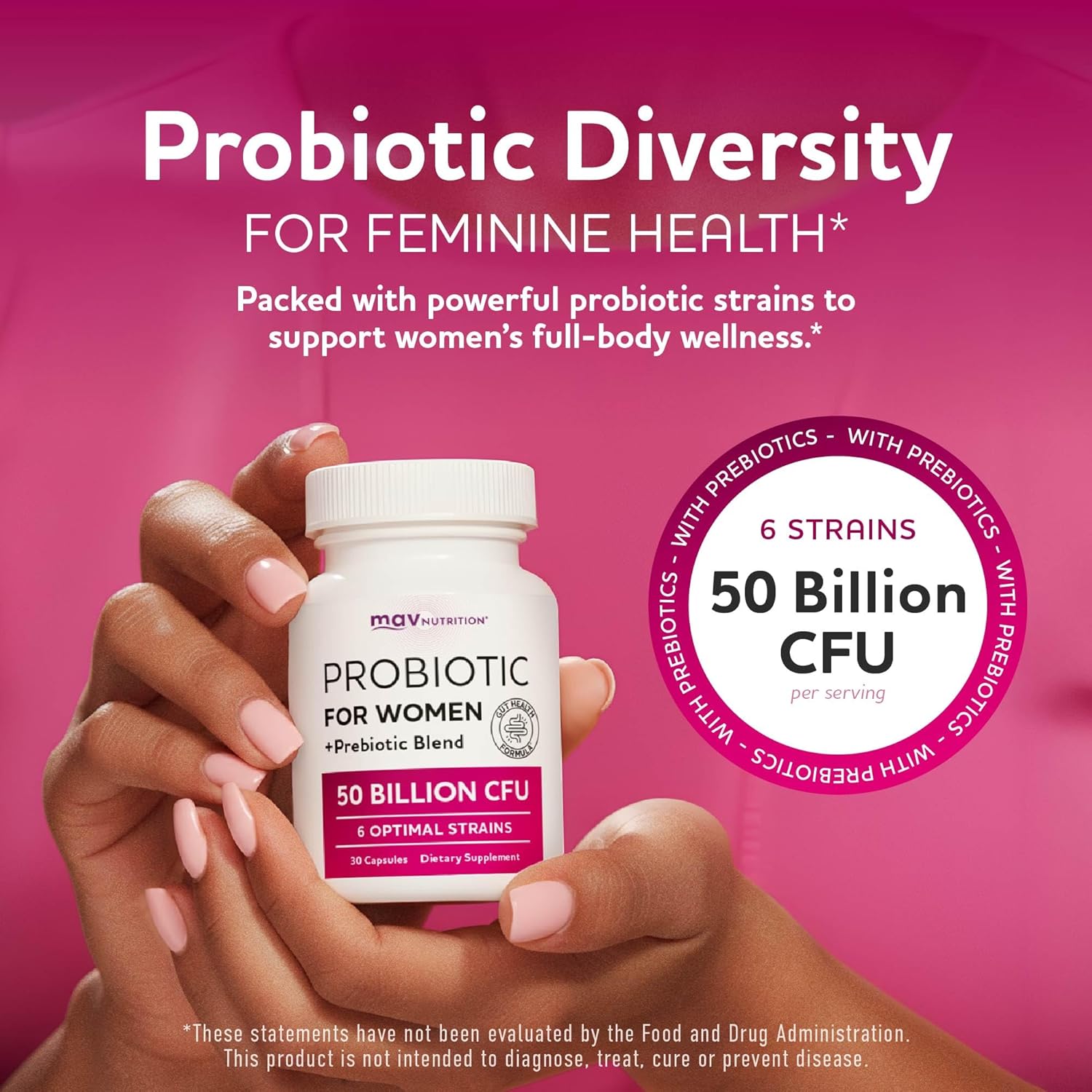 Probiotics for Women | 50 Billion CFU for Vaginal, pH Balance & Digestive Health Support | Female Probiotics with Prebiotics & Hormone Balance Blend | Third-Party Tested, Vegan & Gluten-Free | 30 Ct - Image 4