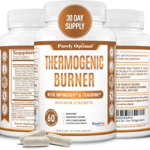 Purely Optimal Thermogenic Fat Burner for Women - Advanced Metabolism Support & Energy Booster - Natural Ingredients, Vegan-Friendly, Non-GMO - 60 Capsules