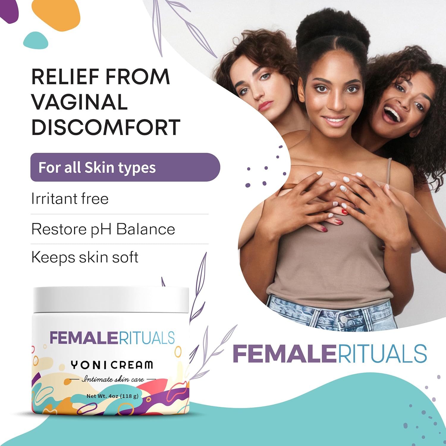 Intimate Vaginal Moisturizer for Women Clinically Tested for Dryness, Itching, Burning & Vagina Odor - All Natural Vaginal Moisture Cream for Feminine Care & Intimate Skin Care 4oz - Image 3