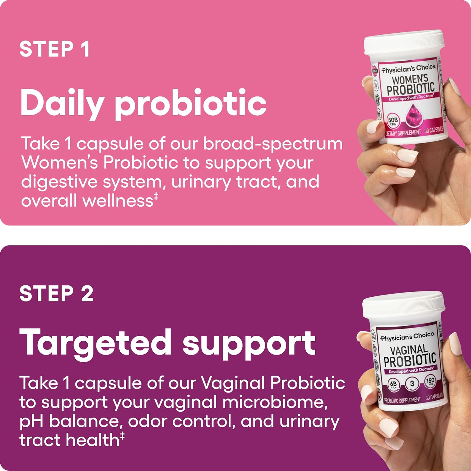 Physician's CHOICE Feminine Power Duo Bundle - Vaginal Probiotic + Womens Probiotic Bundle - Image 4