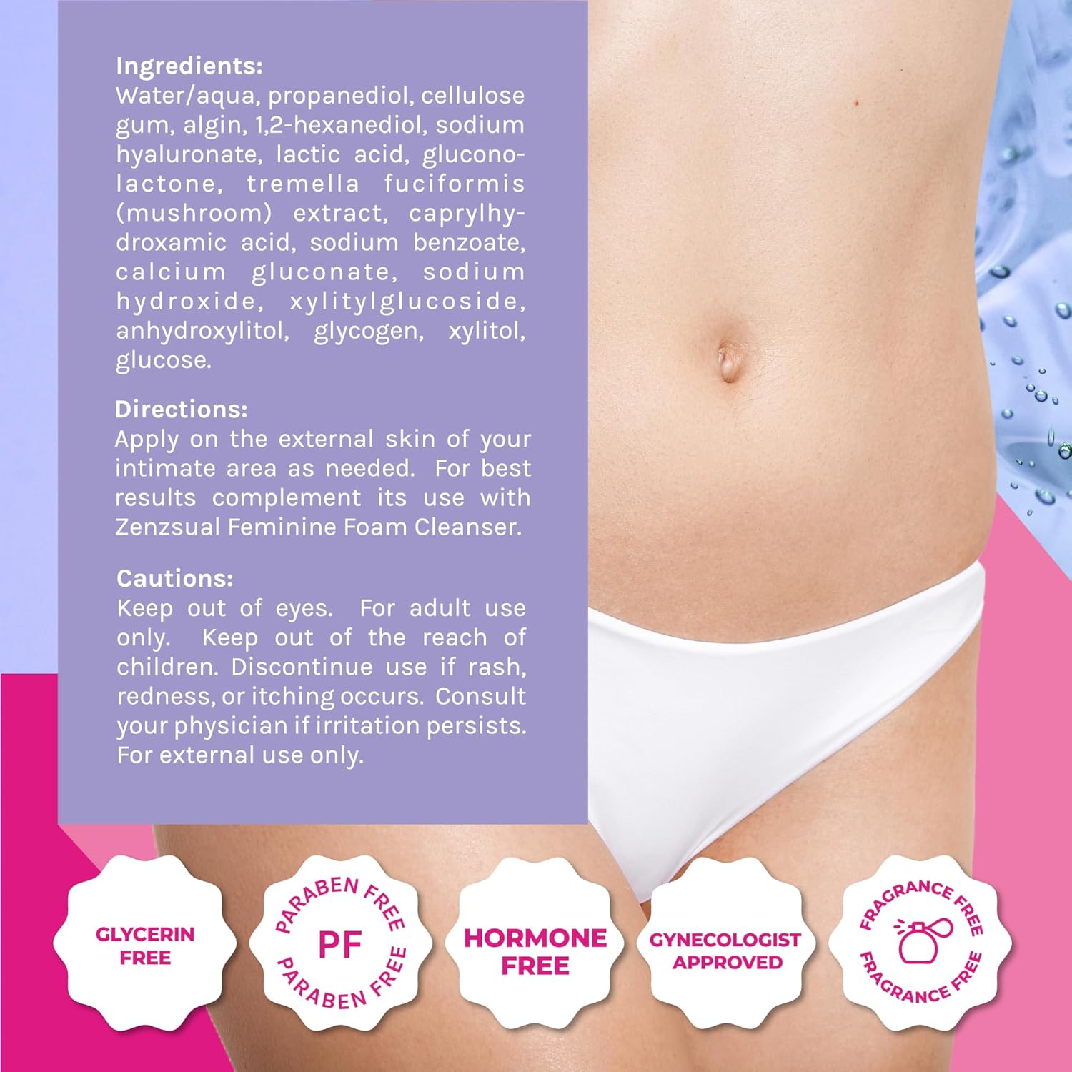 ZENZSUAL Vaginal Moisturizer Gel – Water-Based, pH Balanced with Hyaluronic Acid – Hydrating Feminine Gel for Intimate Dryness and Daily Comfort – Menopause & Postpartum Support – 3 Fl Oz (89 mL) - Image 6
