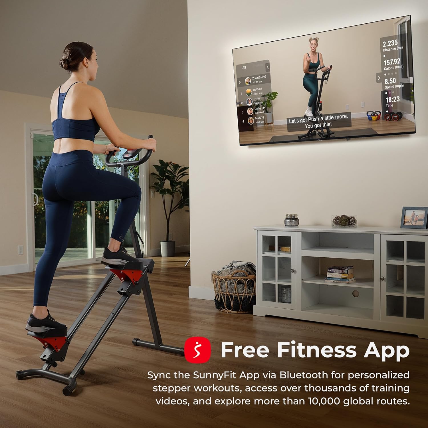 Sunny Health & Fitness Smart Foldable Cardio Stair Stepper, Vertical Climber Exercise Machine for Home Workout, Extended Step Range, 330 lbs. Max Weight, Connection w/Free SunnyFit App – SF-S024035 - Image 4