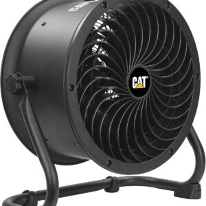 CAT fans - 14”-Blade High-Velocity Drum Fan Heavy Duty Industrial Grade (Black, 2-in-1): 2,300 CFM, 4-Speed, 360 Degree Adjustable Drum Head, Dual Ball Bearing Motor with Die-Cast Cover (HVD-14AC-BLK)
