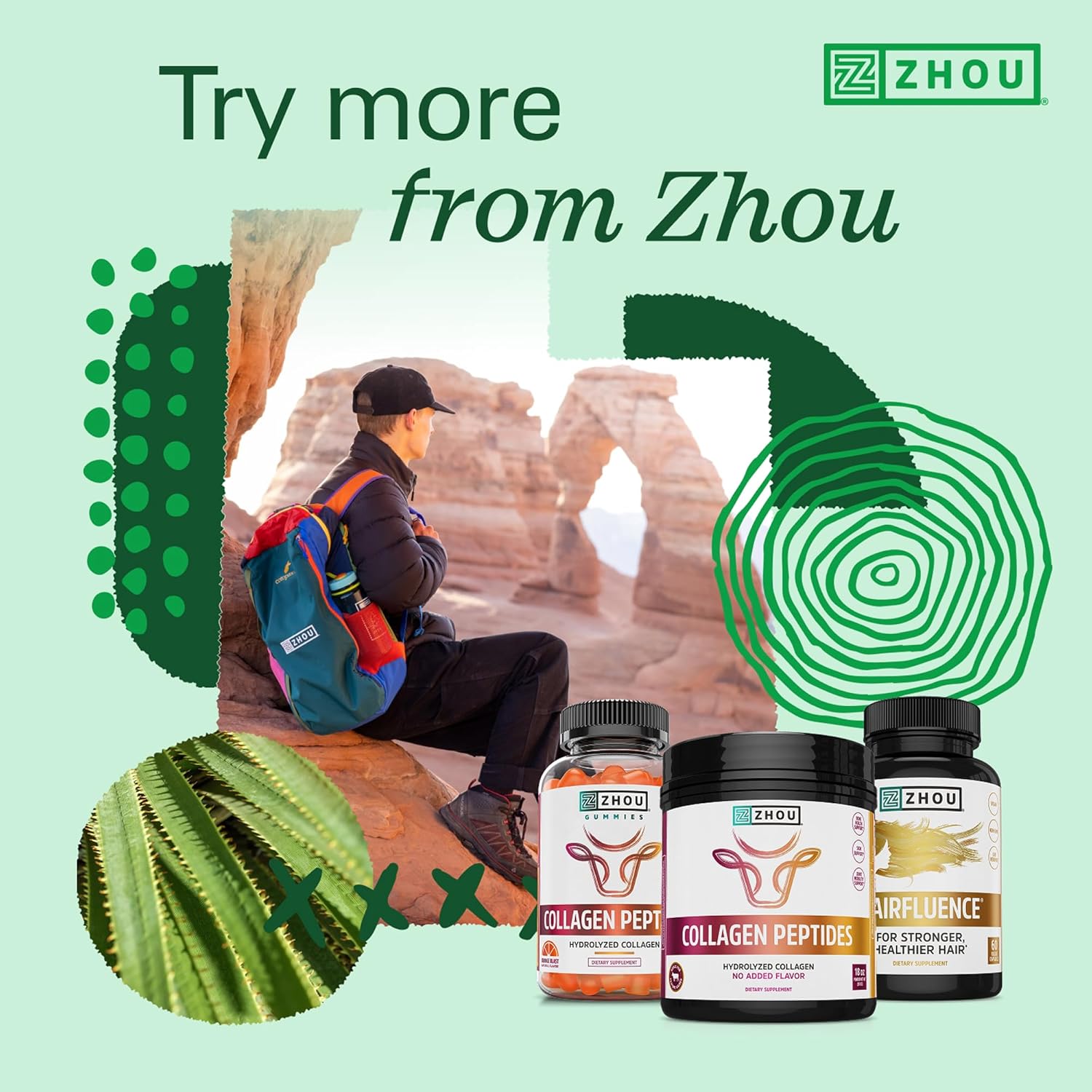 Zhou Hairfluence - Vegan Biotin Supplement for Hair Growth for Men & Women, Supports Stronger, Healthier Hair, Nails, & Glowing Skin with Lustriva & B Vitamin Complex - 60 Veggie Capsules (Pack of 1) - Image 5