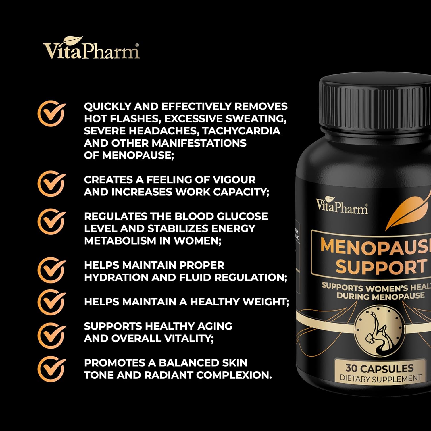 Menopause Supplements for Women – Non-Hormonal Hot Flash & Night Sweat Support | Mood Swings, Irritability, Healthy Weight & Fatigue – Beta-Alanine Formula – 30 Capsules - Image 4