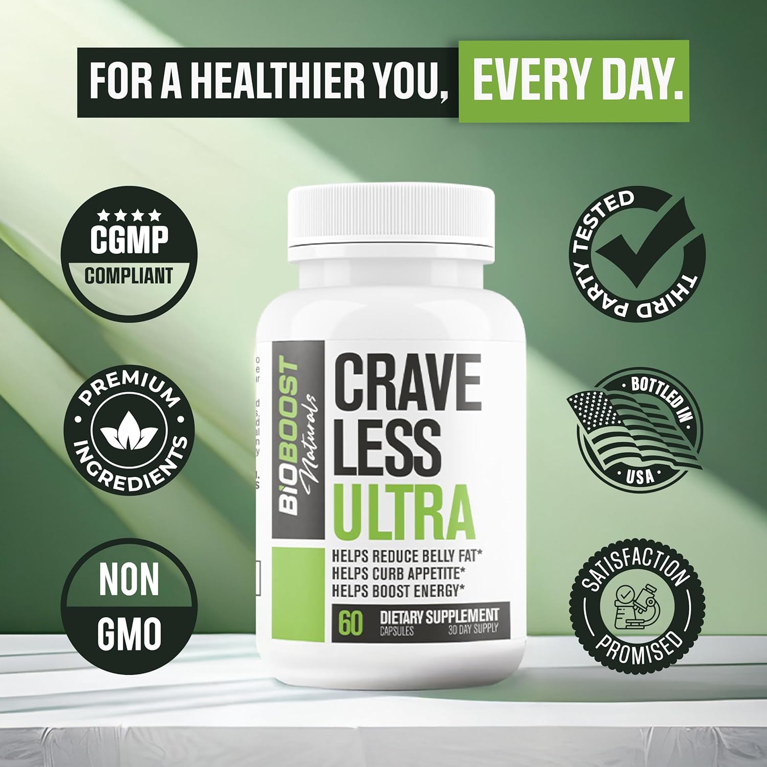 Crave Less Ultra - Supports GLP-1 Pathway Function - Weight Loss Pills/Appetite Suppressnt + Fat Burner for Women & Men | Increase Energy - 3rd Party Tested Formula - 60 Capsules for Adults - Image 5