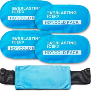 Gel Ice Packs for Injuries Reusable, Hot & Cold Gel Wrap (4 Pack), Adjustable & Flexible, Long Lasting Instant Compression for Back, Knees, Shoulders, Elbows, Neck, Foot & Ankle