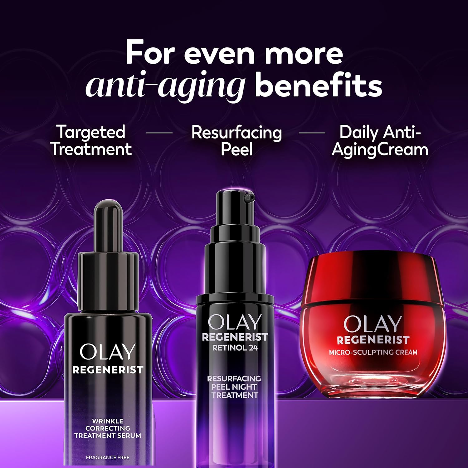 Olay Regenerist Resurfacing Retinol Serum, Renew, Anti-Wrinkle Serum for Women, Anti-Aging Skin Care, Advanced Night Repair, Fragrance-Free, Hexa-Repair Peptide & Pro-Retinol, 1.0oz - Image 9
