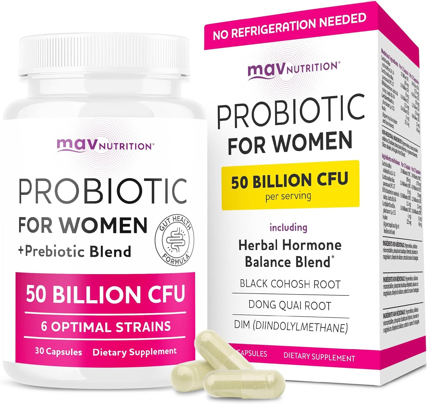 Probiotics for Women | 50 Billion CFU for Vaginal, pH Balance & Digestive Health Support | Female Probiotics with Prebiotics & Hormone Balance Blend | Third-Party Tested, Vegan & Gluten-Free | 30 Ct