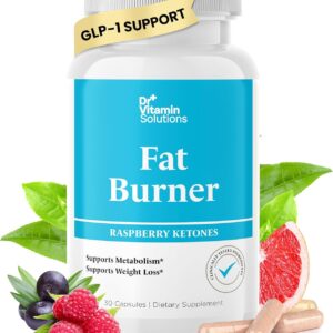 Fat Burner Weight Loss Pills for Women & Men with GLP-1 Support - Raspberry Ketones, Green Tea, Thermogenic Metabolism, Appetite Suppressant - Non-GMO, 30 Day Supply