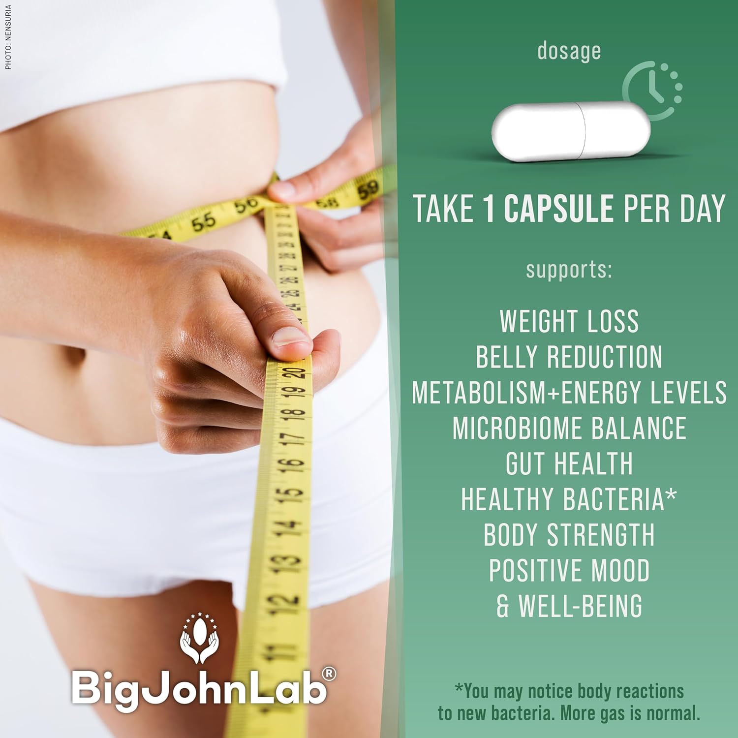 BIGJOHNLAB® - Probiotics for Weight Management & Bloating - 6 Probiotic Strains - Prebiotics - Key Ingredient Cayenne & Green Tea - Supports Gut Health - Weight Management for Women & Men - 30 CT - Image 5