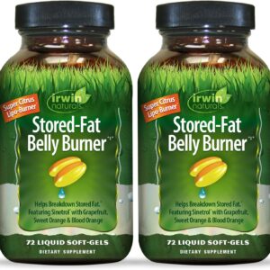 Irwin Naturals Stored-Fat Belly Burner - 72 Liquid Soft-Gels, Pack of 2 - Helps Support The Breakdown of Stored Fat - 48 Total Servings