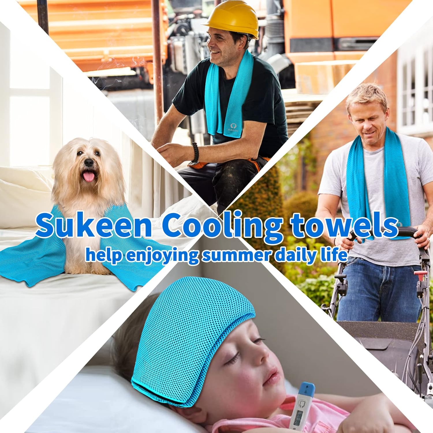 Sukeen Cooling Towels(40"x12") for Neck & Head, Soft Breathable Chilly Towel for Yoga, Golf, Gym, Camping, Running, Workout & More Activities - Image 9