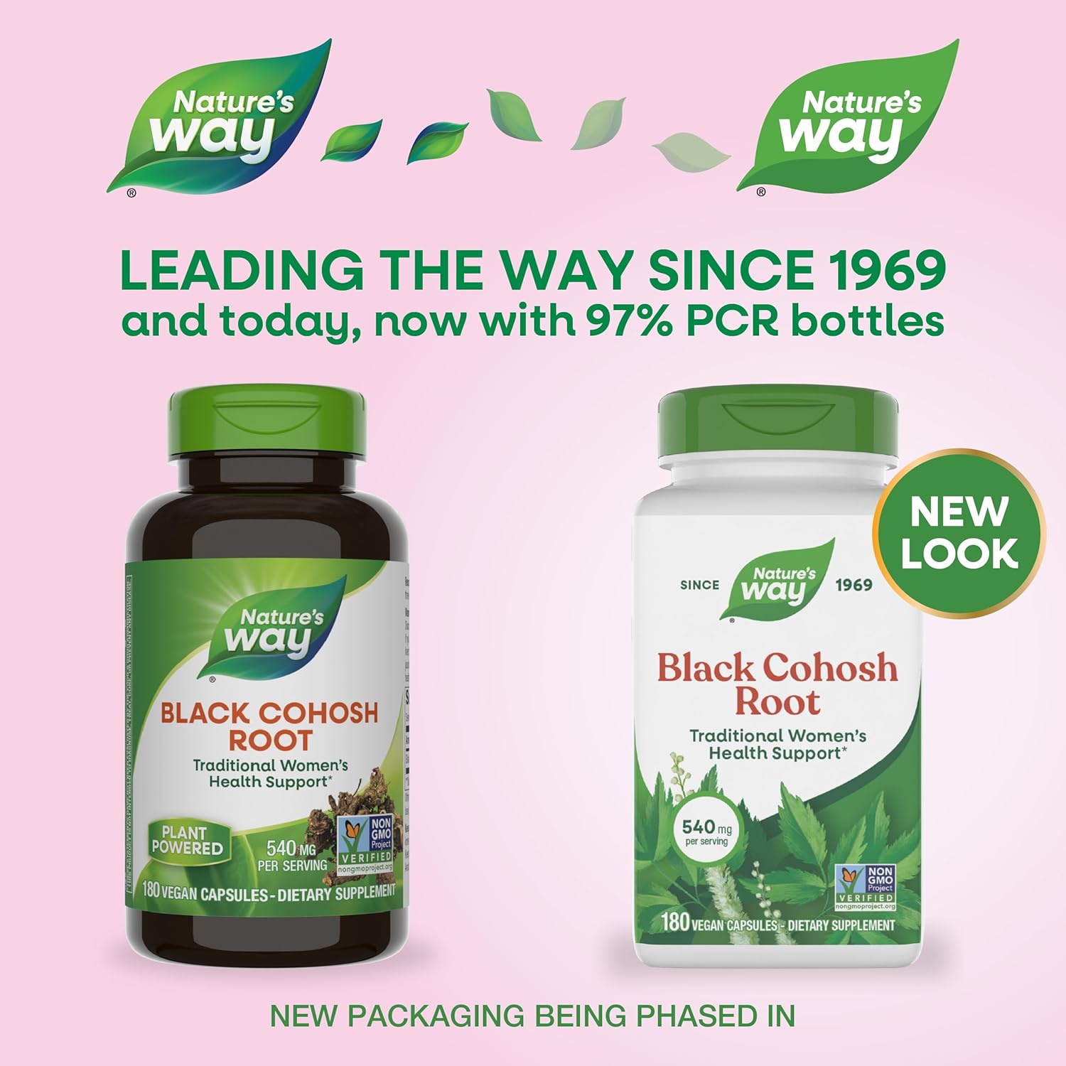 Nature's Way Black Cohosh Root, Traditional Support for Women's Health*, 540 mg per Serving, Non-GMO Project Verified, 180 Capsules (Packaging May Vary), (Pack of 2) - Image 2