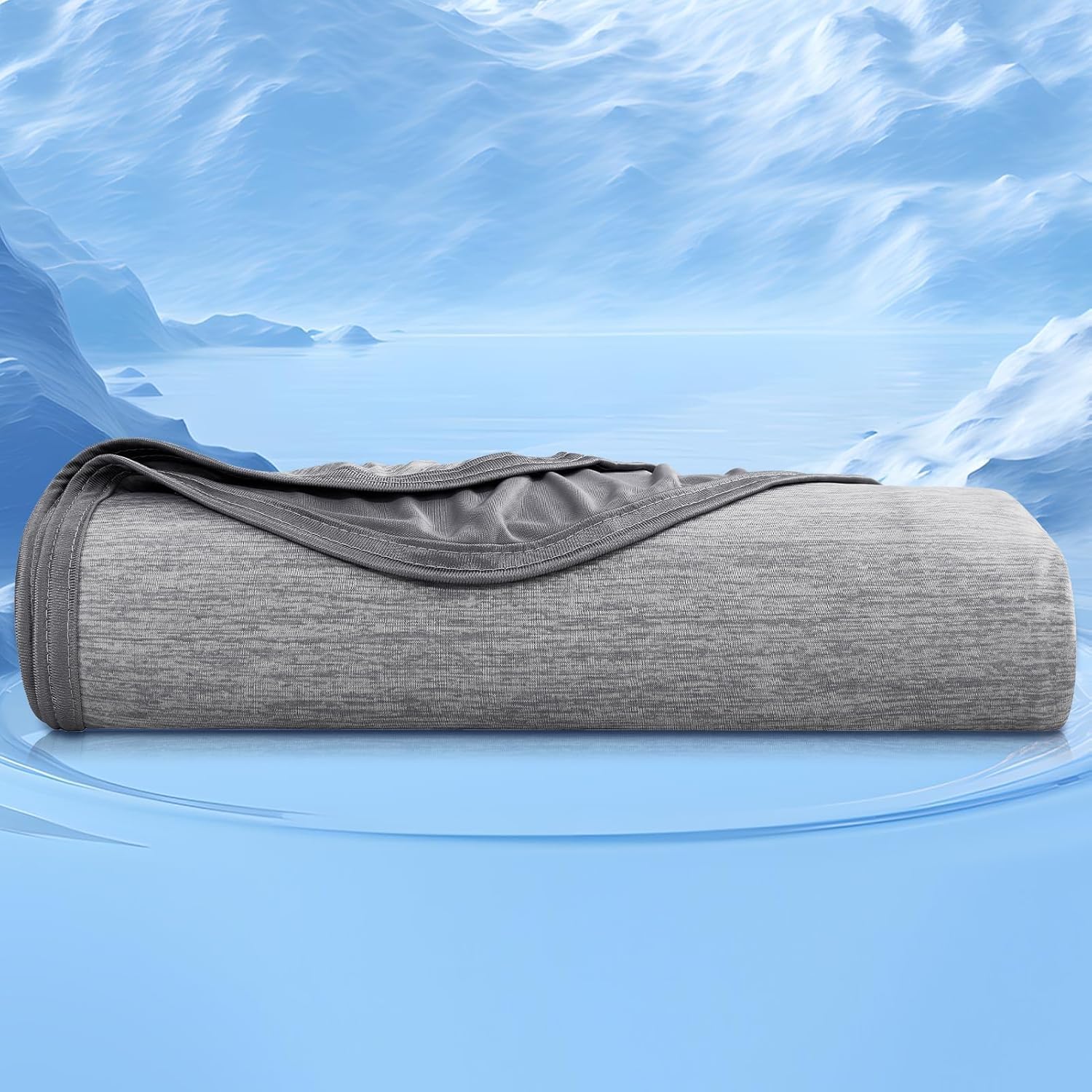 CHOSHOME Cooling Blanket for Hot Sleepers - Summer Blanket Thin Soft Lightweight Breathable Double Side Enhanced Cooling for Hot Flashes, Night Sweats, Bed, Couch (Grey, 50 x 70 inches) - Image 8
