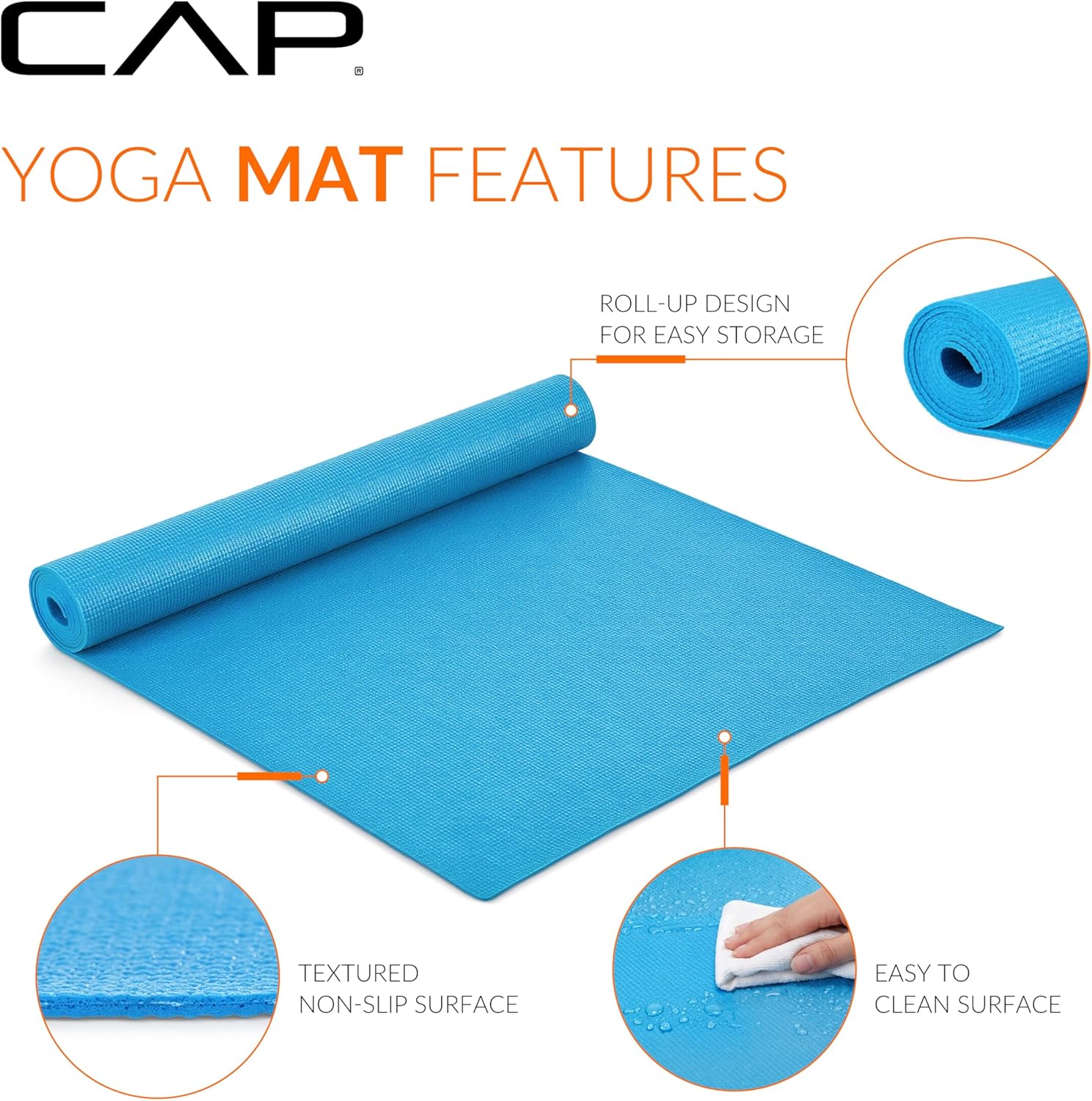 CAP Barbell Non-Slip Yoga & Fitness Mat | Multiple Options - Image 3