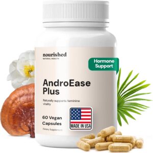 Nourished AndroEase Plus - Vegan Hormone Balance for Women - Zinc, Reishi, Green Tea and Saw Palmetto for Women - for Energy, Vitality, Facial Hair and Daily Wellness - 60 Capsules, Made in USA